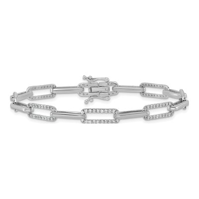 14K White Gold 1.4 ct tw Diamond Paperclip Bracelet – view 3