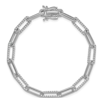 14K White Gold 1.4 ct tw Diamond Paperclip Bracelet – view 4