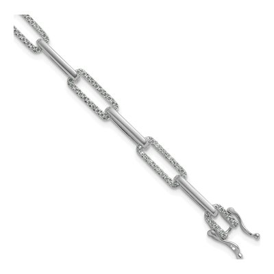 14K White Gold 1.4 ct tw Diamond Paperclip Bracelet