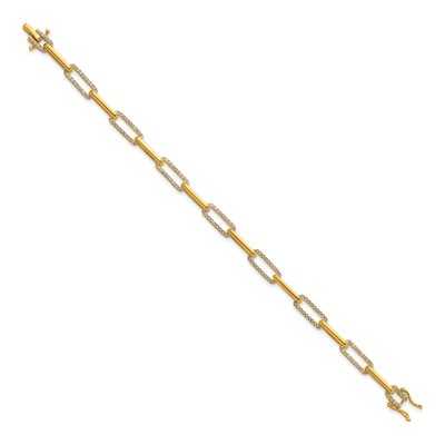 14K Yellow Gold 1.4 ct tw Diamond Paperclip Bracelet – view 2