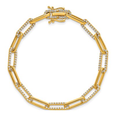 14K Yellow Gold 1.4 ct tw Diamond Paperclip Bracelet – view 4