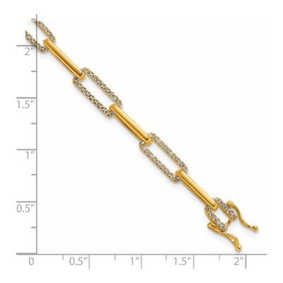 14K Yellow Gold 1.4 ct tw Diamond Paperclip Bracelet – view 5