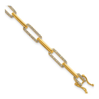 14K Yellow Gold 1.4 ct tw Diamond Paperclip Bracelet