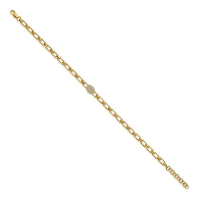 14K Yellow Gold 1/8 ct tw Diamond Cluster Link Bracelet – view 2
