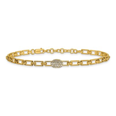 14K Yellow Gold 1/8 ct tw Diamond Cluster Link Bracelet – view 3