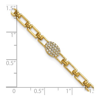 14K Yellow Gold 1/8 ct tw Diamond Cluster Link Bracelet – view 5
