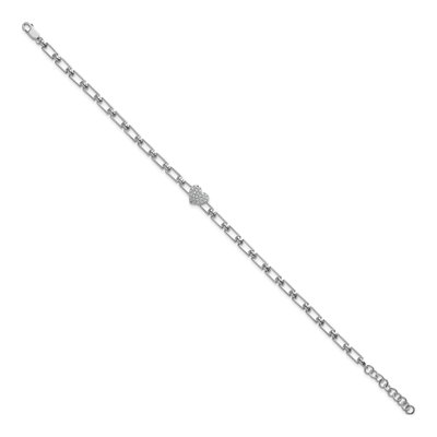 14K White Gold 1/6 ct tw Diamond Heart Bracelet – view 2