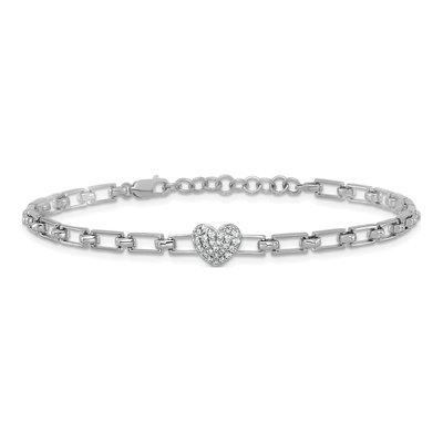 14K White Gold 1/6 ct tw Diamond Heart Bracelet – view 3