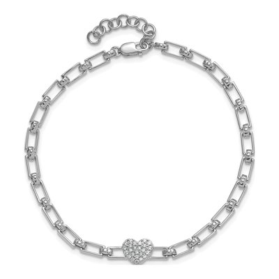 14K White Gold 1/6 ct tw Diamond Heart Bracelet – view 4