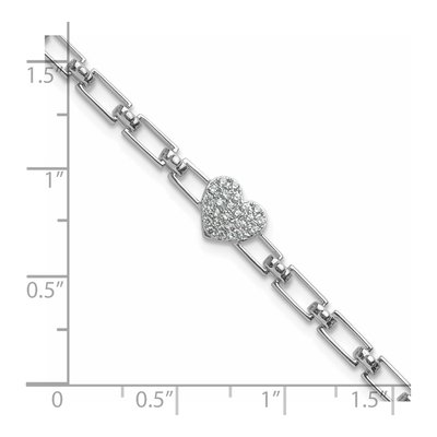 14K White Gold 1/6 ct tw Diamond Heart Bracelet – view 5