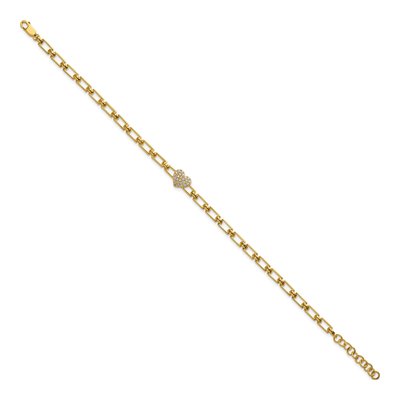14K Yellow Gold 1/6 ct tw Diamond Heart Cluster Bracelet – view 2