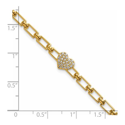 14K Yellow Gold 1/6 ct tw Diamond Heart Cluster Bracelet – view 5