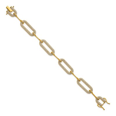 14K Yellow Gold 3.25 ct tw Diamond Paperclip Bracelet – view 2