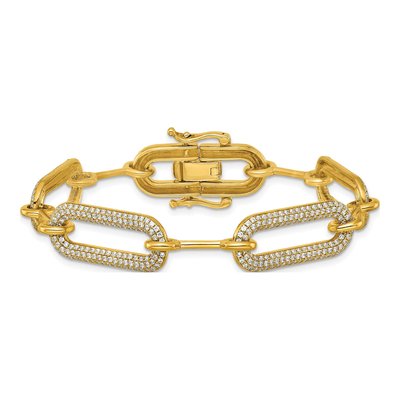 14K Yellow Gold 3.25 ct tw Diamond Paperclip Bracelet – view 3