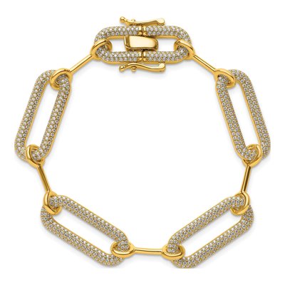 14K Yellow Gold 3.25 ct tw Diamond Paperclip Bracelet – view 4