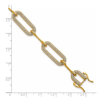 14K Yellow Gold 3.25 ct tw Diamond Paperclip Bracelet – view 5