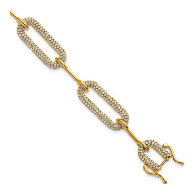 14K Yellow Gold 3.25 ct tw Diamond Paperclip Bracelet