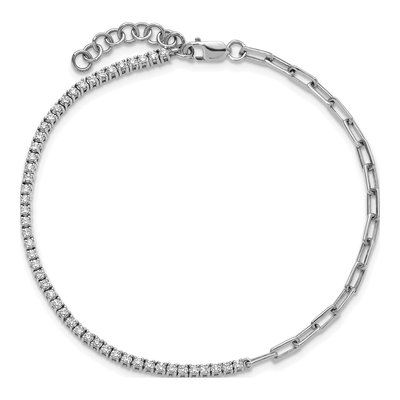 14K White Gold 3/4 ct tw Diamond Paperclip Bracelet – view 4