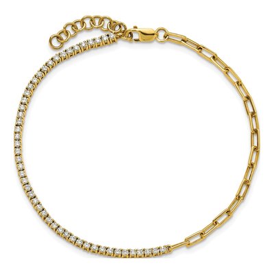 14K Yellow Gold 3/4 ct tw Diamond Paperclip Link Bracelet – view 4