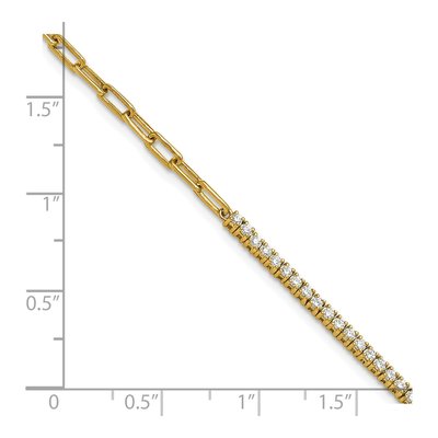 14K Yellow Gold 3/4 ct tw Diamond Paperclip Link Bracelet – view 5