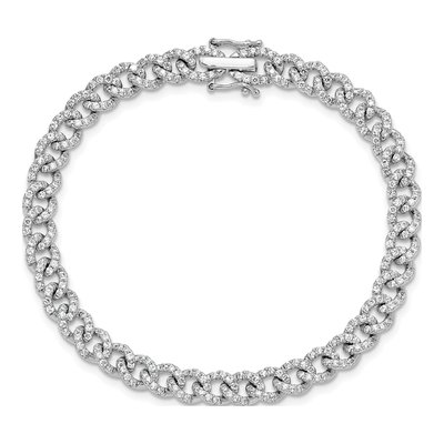 14K White Gold 2.6 ct tw Diamond Curb Link Bracelet – view 4