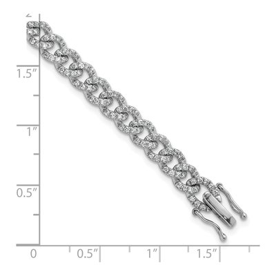 14K White Gold 2.6 ct tw Diamond Curb Link Bracelet – view 5