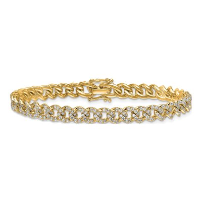 14K Yellow Gold 2.6 ct tw Diamond Curb Link Bracelet – view 3