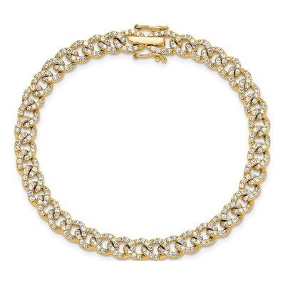 14K Yellow Gold 2.6 ct tw Diamond Curb Link Bracelet – view 4