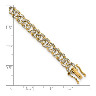 14K Yellow Gold 2.6 ct tw Diamond Curb Link Bracelet – view 5