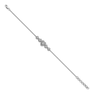 14K White Gold 5/8 ct tw Diamond Hearts Bracelet – view 2