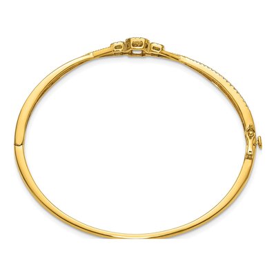 14K Yellow Gold 1/2 ct tw Diamond Hinged Bangle Bracelet – view 2