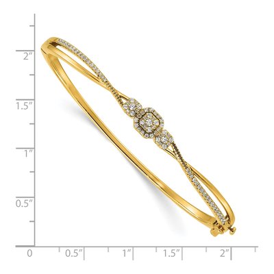 14K Yellow Gold 1/2 ct tw Diamond Hinged Bangle Bracelet – view 3