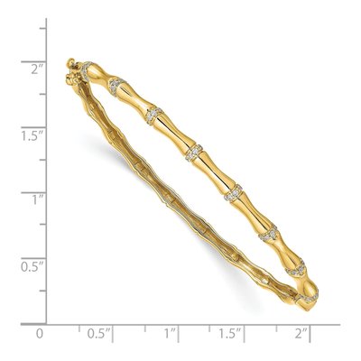 14K Yellow Gold 1/4 ct tw Diamond Bamboo Bangle Bracelet – view 4