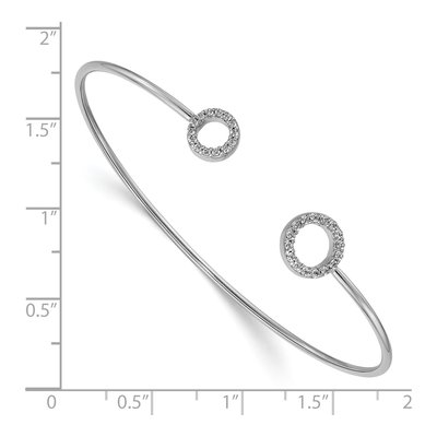 14K White Gold 1/4 ct tw Diamond Circles Flexible Cuff Bracelet – view 3
