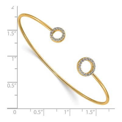14K Yellow Gold 1/4 ct tw Diamond Circles Cuff Bracelet – view 2