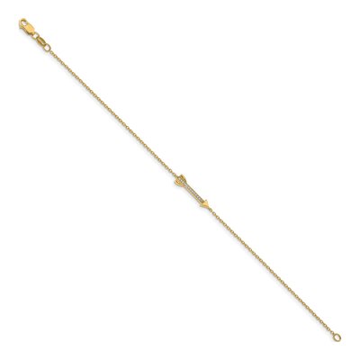 14K Yellow Gold 1/20 ct tw Diamond Arrow Bracelet – view 2