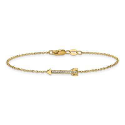 14K Yellow Gold 1/20 ct tw Diamond Arrow Bracelet – view 3