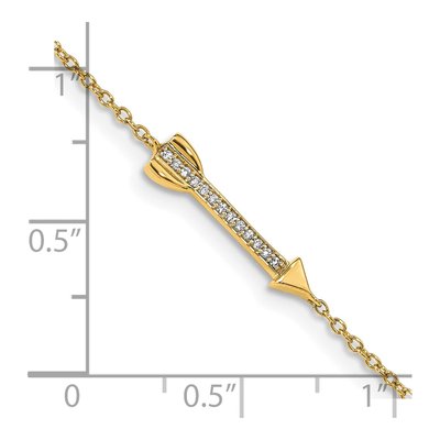 14K Yellow Gold 1/20 ct tw Diamond Arrow Bracelet – view 4