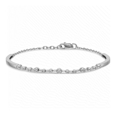 14K White Gold 1/4 ct tw Diamond Bangle Bracelet