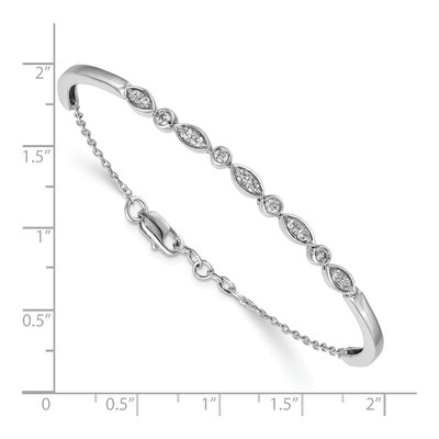 14K White Gold 1/2 ct tw Diamond Half- Bangle Bracelet – view 2