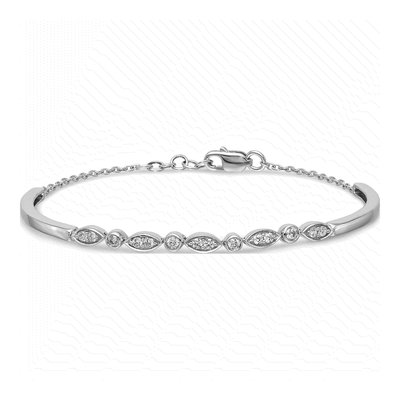 14K White Gold 1/2 ct tw Diamond Half- Bangle Bracelet – view 3