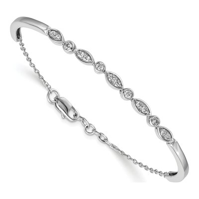 14K White Gold 1/2 ct tw Diamond Half- Bangle Bracelet