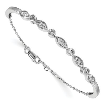 14K White Gold 1 ct tw Lab-Grown Diamond Bangle Bracelet
