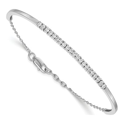 14K White Gold 3/4 ct tw Diamond Bangle Bracelet