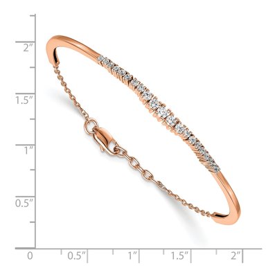 14K Rose Gold 3/4 ct tw Lab-Grown Diamond Bangle Bracelet – view 2