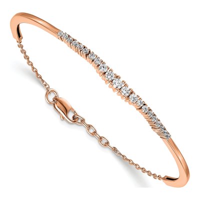 14K Rose Gold 3/4 ct tw Lab-Grown Diamond Bangle Bracelet