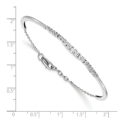 14K White Gold 3/4 ct tw Lab-Grown Diamond Graduated Bangle Bracelet – view 3