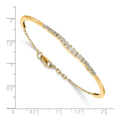 14K Yellow Gold 3/4 ct tw Lab-Grown Diamond Graduated Bangle Bracelet – view 5