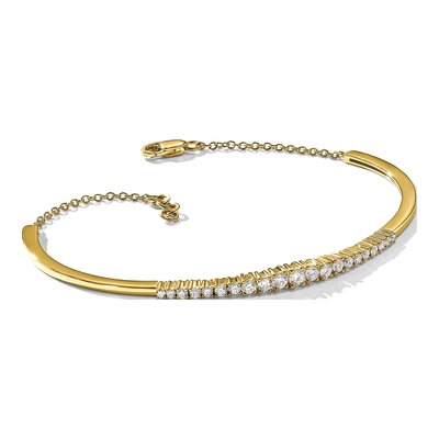 14K Yellow Gold 3/4 ct tw Lab-Grown Diamond Graduated Bangle Bracelet – view 6