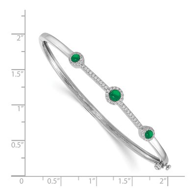 14K White Gold 1/4 ct tw Emerald & Diamond Bangle Bracelet – view 2
